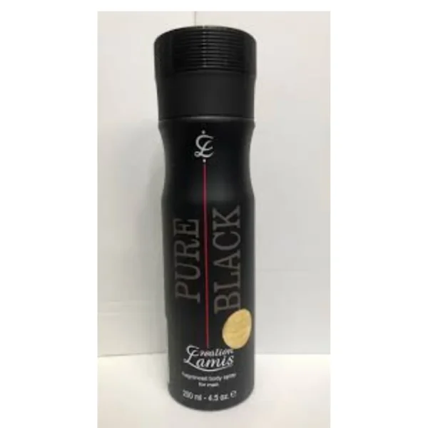 Pure Black Lamis Creation Body Spray for Men