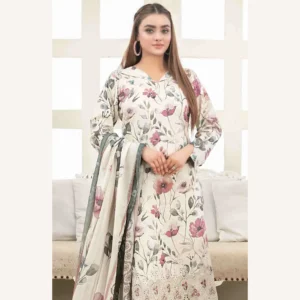 Areeba by Tawakkal Fabric Embroidered Lawn Unstitched 3 Piece Suit – B-1681