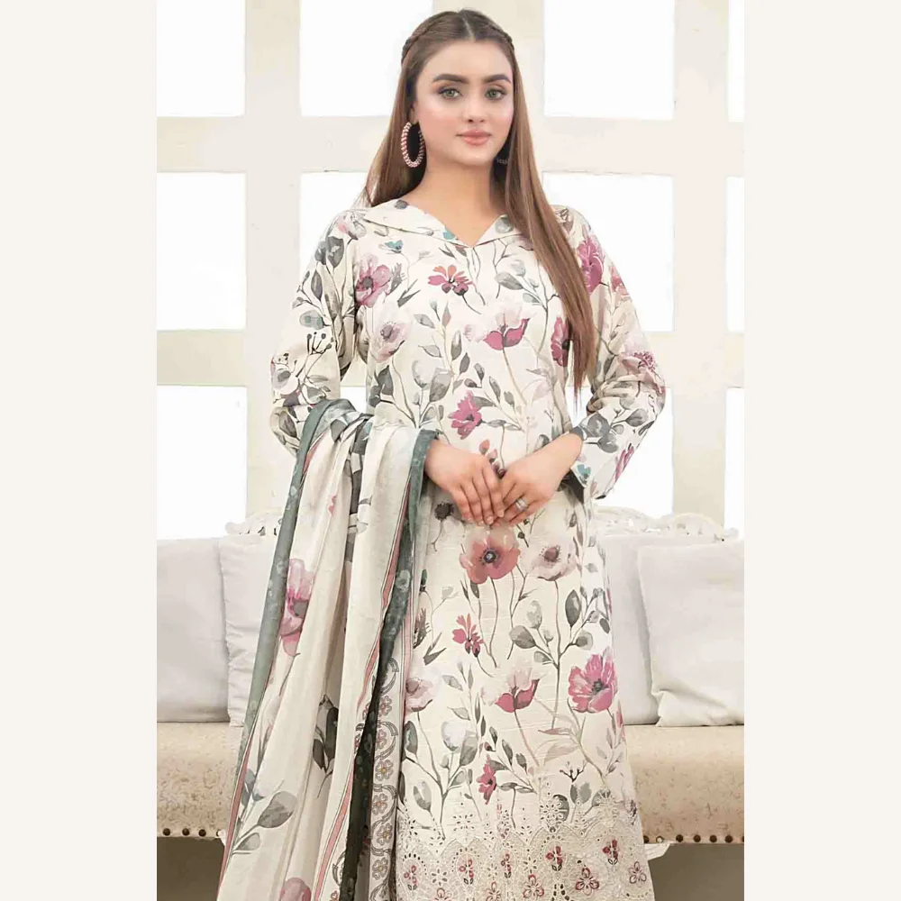 Areeba by Tawakkal Fabric Embroidered Lawn Unstitched 3 Piece Suit – B-1681