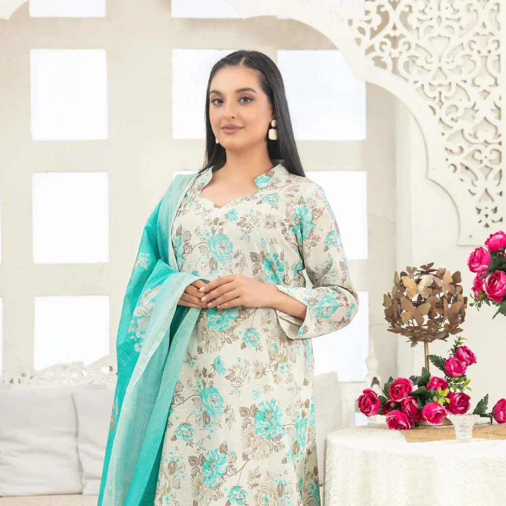 Areeba by Tawakkal Fabric Embroidered Lawn Unstitched 3 Piece Suit – B-1683