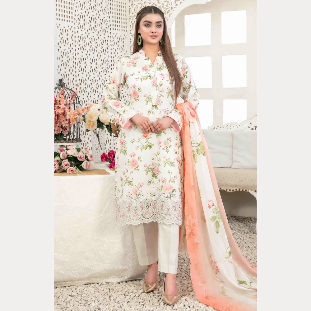 Areeba by Tawakkal Fabric Embroidered Lawn Unstitched 3 Piece Suit – B-1684