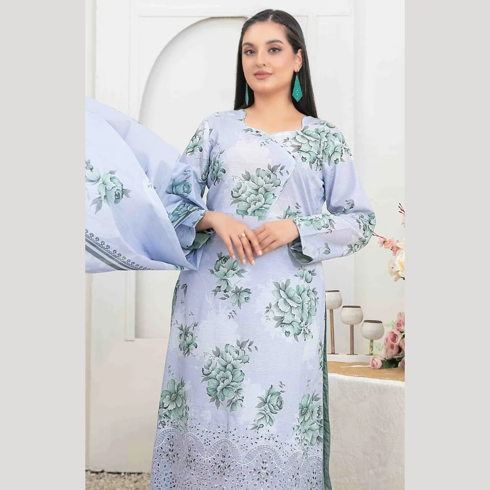 Areeba by Tawakkal Fabric Embroidered Lawn Unstitched 3 Piece Suit – B-1685