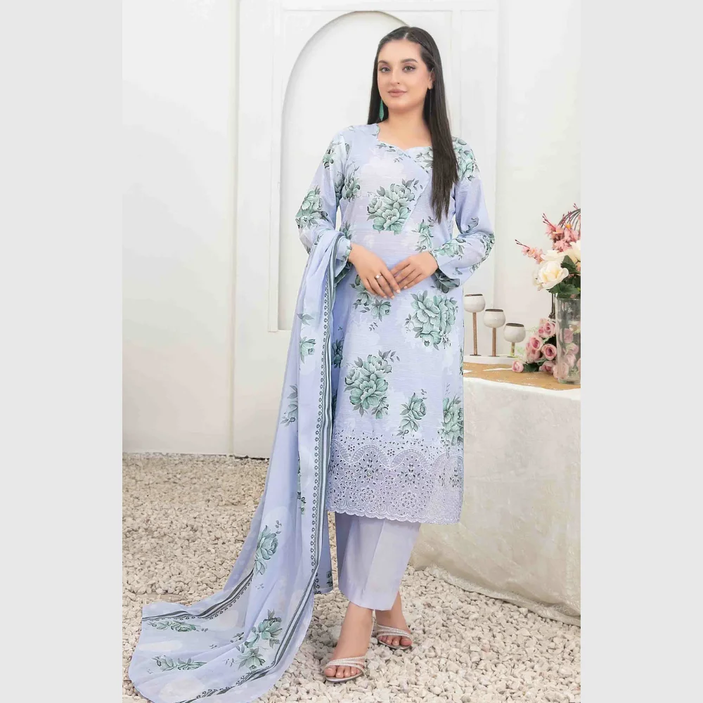 Areeba by Tawakkal Fabric Embroidered Lawn Unstitched 3 Piece Suit – B-1685