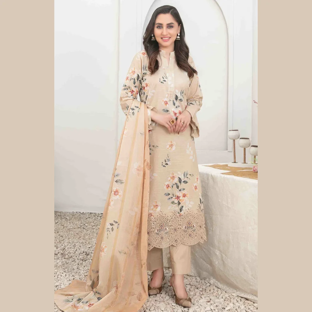 Areeba by Tawakkal Fabric Embroidered Lawn Unstitched 3 Piece Suit – B-1687