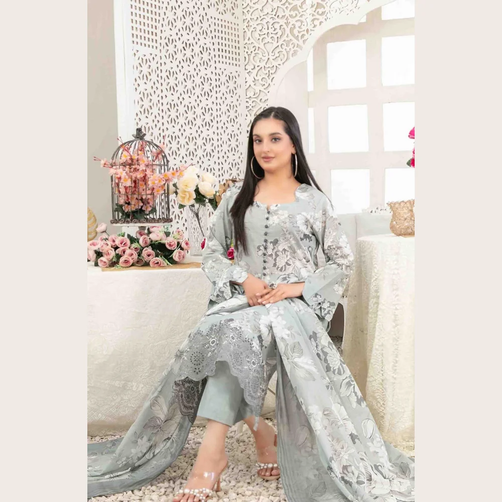 Areeba by Tawakkal Fabric Embroidered Lawn Unstitched 3 Piece Suit – B-1688