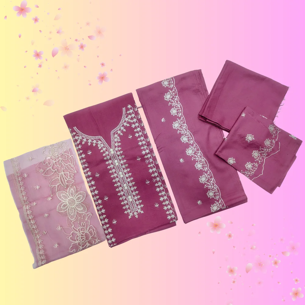 Premium Embroidered Dhanak 3 PCs Suit – Article 3