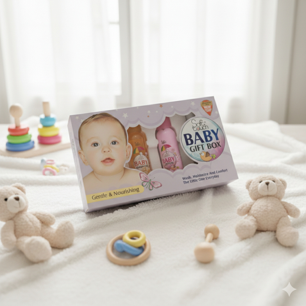 Soft Touch Baby Gift Box 4 in 1