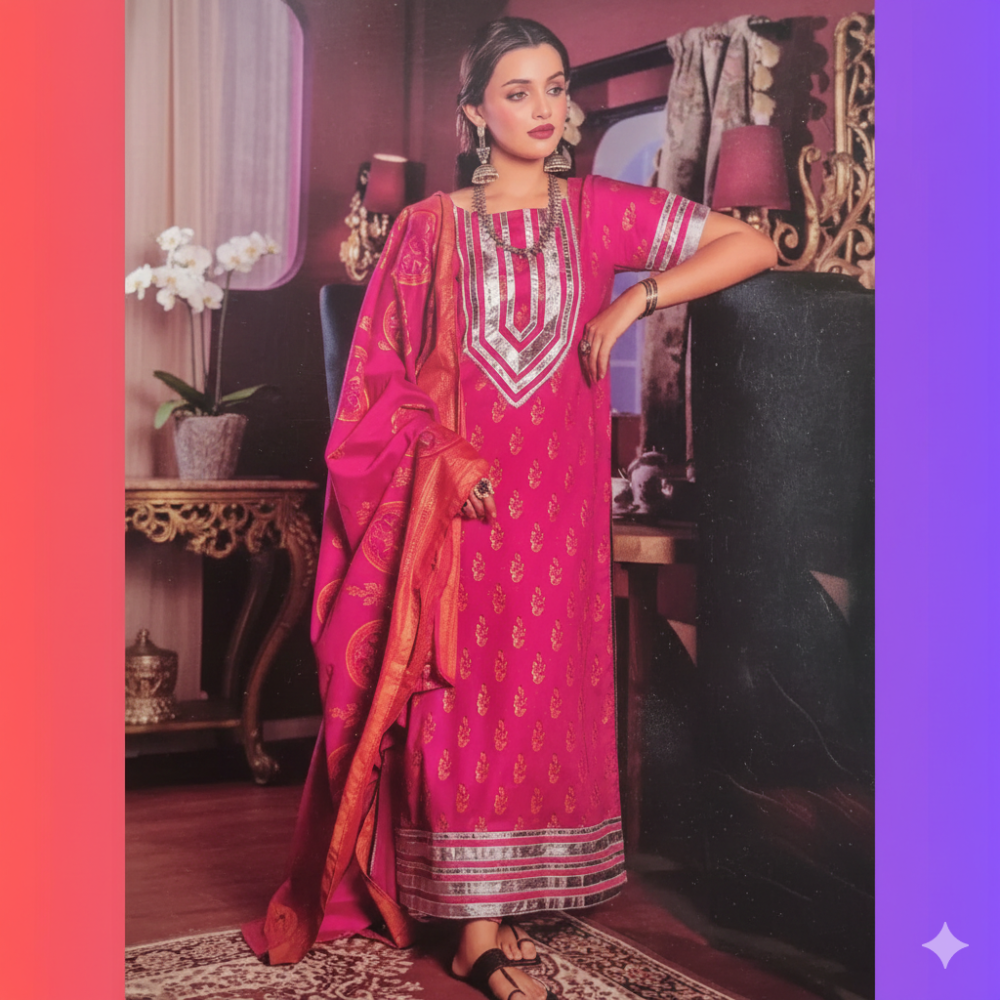 SAFWA Printed Lawn 3PC Suit Article 3 - Image 3