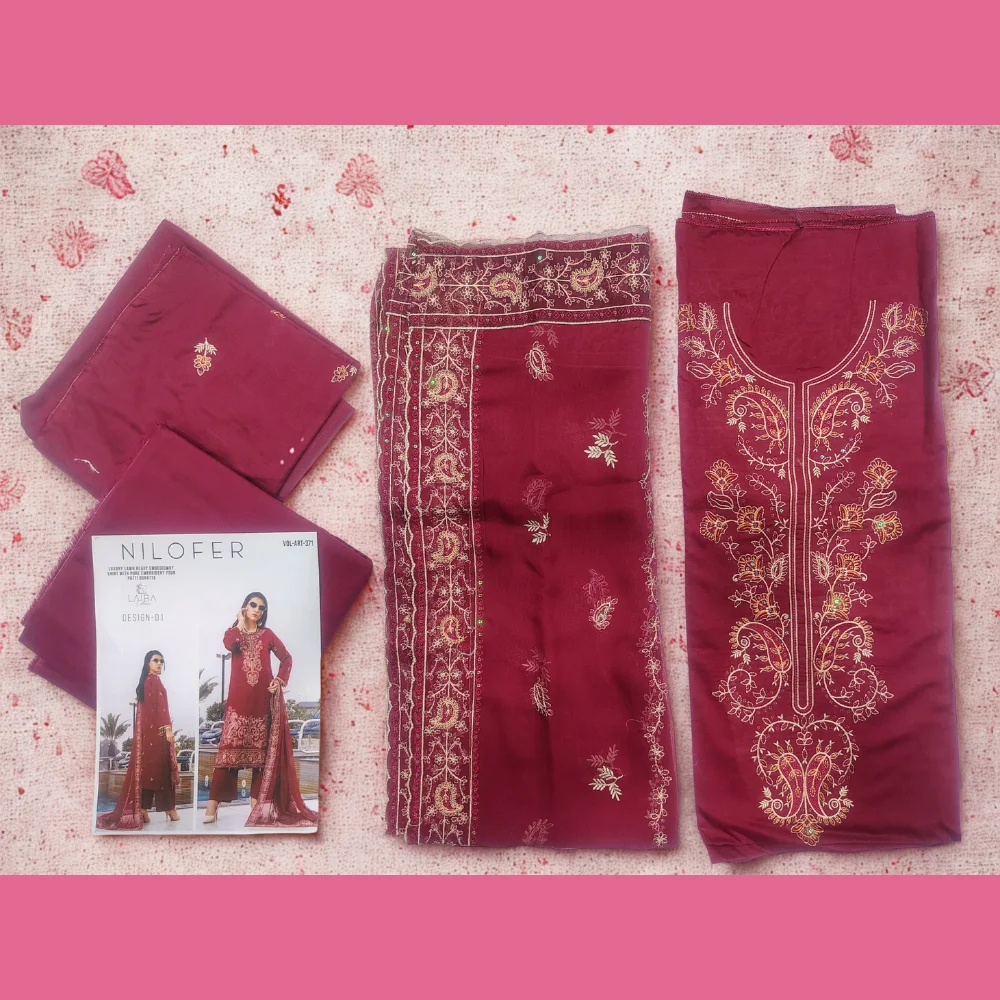 Laiba Luxury Embroidered Lawn 3PC Suit Article 5